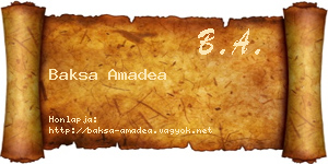 Baksa Amadea névjegykártya